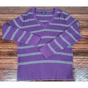 Tommy Hilfiger Women's V-Neck Cotton Sweater Size XL